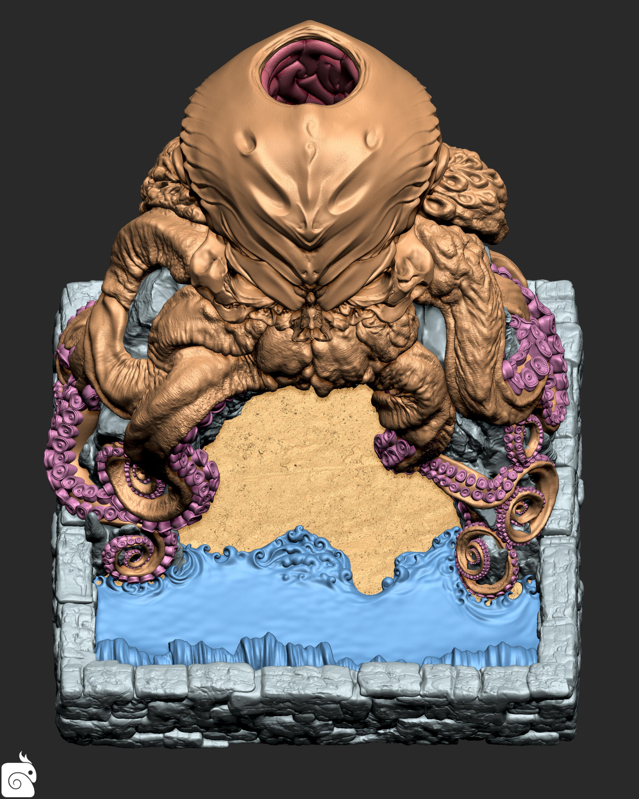 Kraken Skull Zbrush (Viewport Render) Kraken Skull Zbrush (Viewport Render)